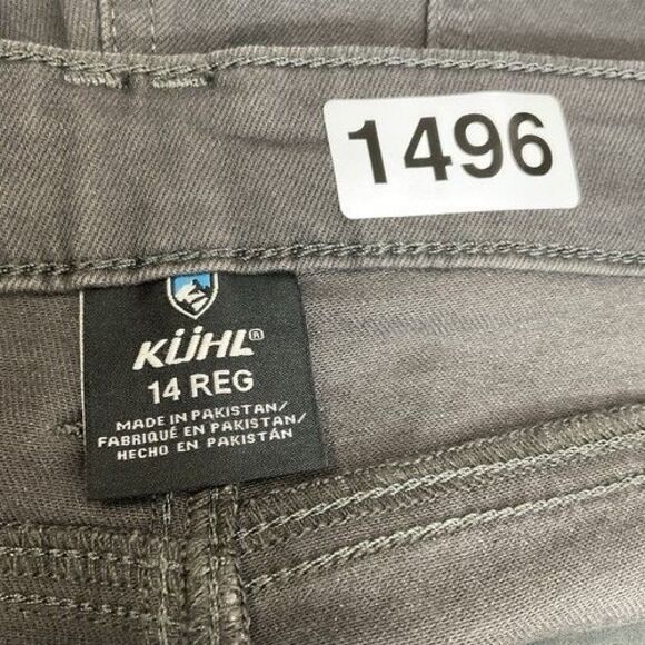 NWT Kuhl Wicking Gray Stretch Kontour Flat Front Skinny Pants Women Size 14 - Picture 2 of 15